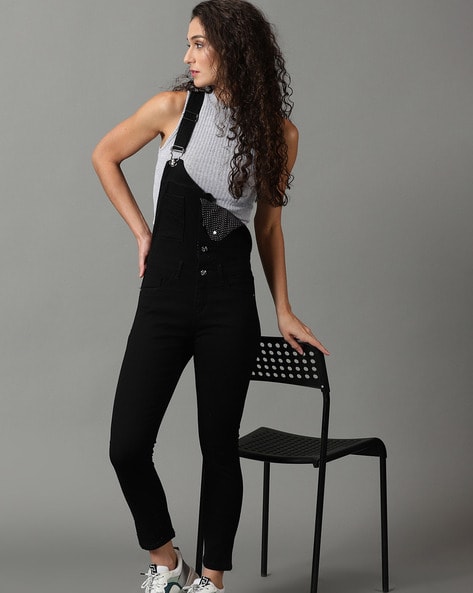 Buy Black Denim Dungarees from Next Poland