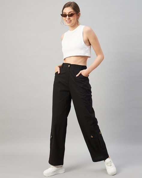 MIEJIUU Wide Leg Pants Women Casual Loose Solid Color Smocked High Waist  Stretch Trouser Comfy Elastic Long Pant with : : Clothing, Shoes 