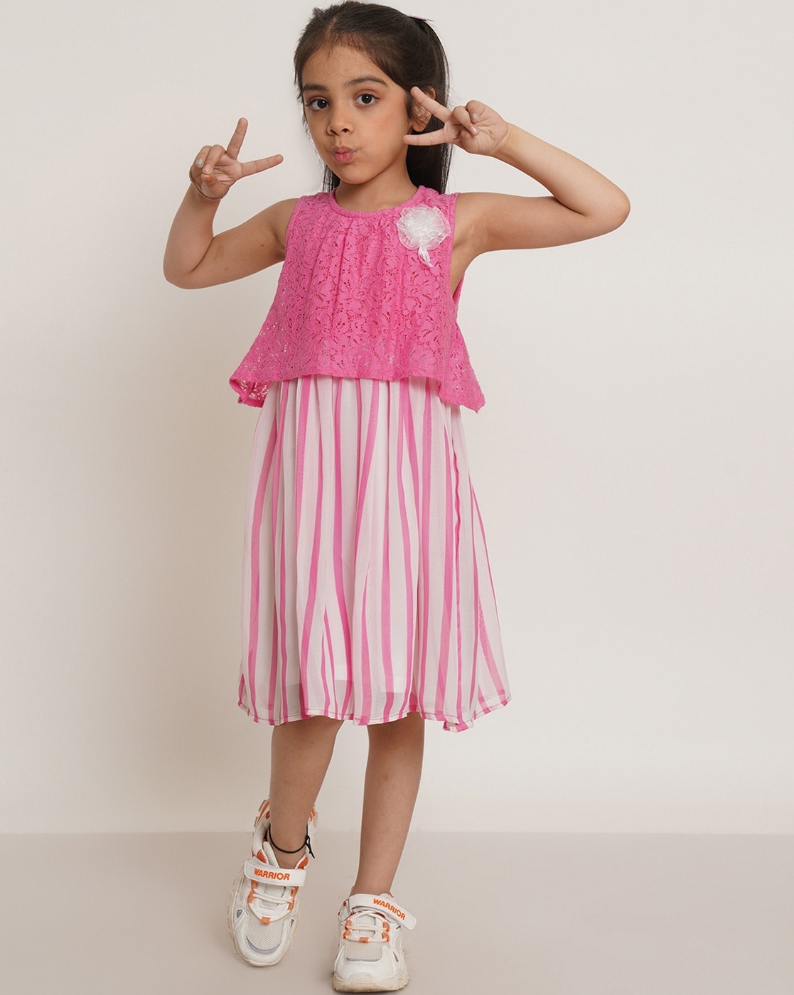 Aarika Kids Multicolor Self Design Dress