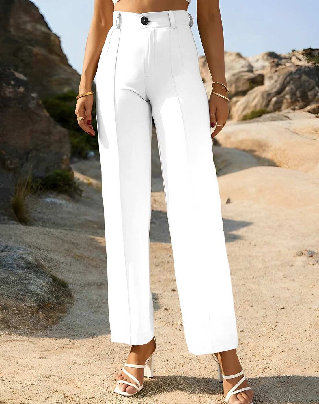 Buy White Trousers & Pants for Women by SELVIA Online