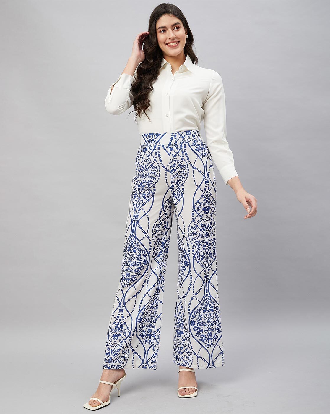 Wendy Trendy - Linen palazzo trousers with super cropped... | Facebook