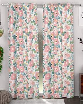 chhavi india Set of 2 250 TC Floral Print Door Curtains-picture-31