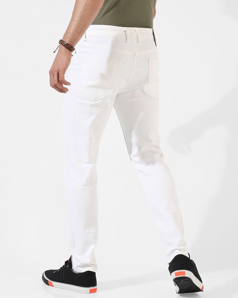 Straight fit comfort mid-rise jeans - Oyster-white
