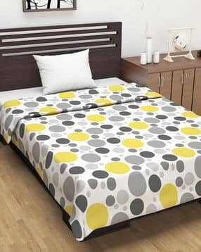 Divine Casa 100% Cotton All Season Single AC Dohar Blanket I Lightweight , Traveling (120 GSM, 110x220 cm) Yellow and Grey-picture-33