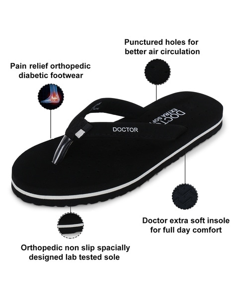 Buy Black Flip Flop & Slippers for Women by Doctor Extra Soft