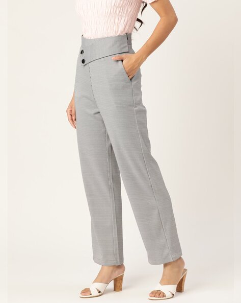 Buy Grey Trousers & Pants for Women by Zastraa Online