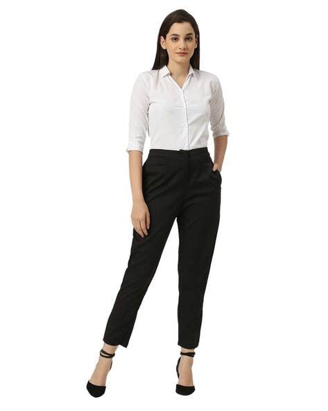 Buy High Waisted Pants for Women, Regular Fit Pants Women, High Rise  Trousers for Women, Office and Formal Pants for Women Online in India - Etsy