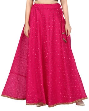 Sequin Embellished Flared Skirt