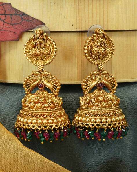22K Gold Plated Designer Jhumka Earrings Indian Long Fashion SET ajg42 |  eBay-sgquangbinhtourist.com.vn