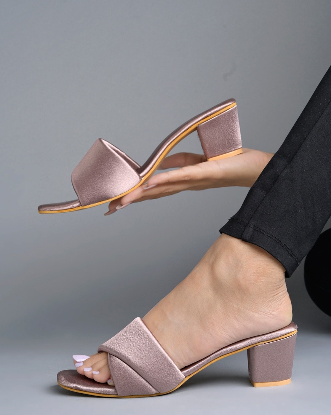 Desnudate - Open Toe High Back Tan and Black Stiletto Heel Sandal - Burju  Shoes