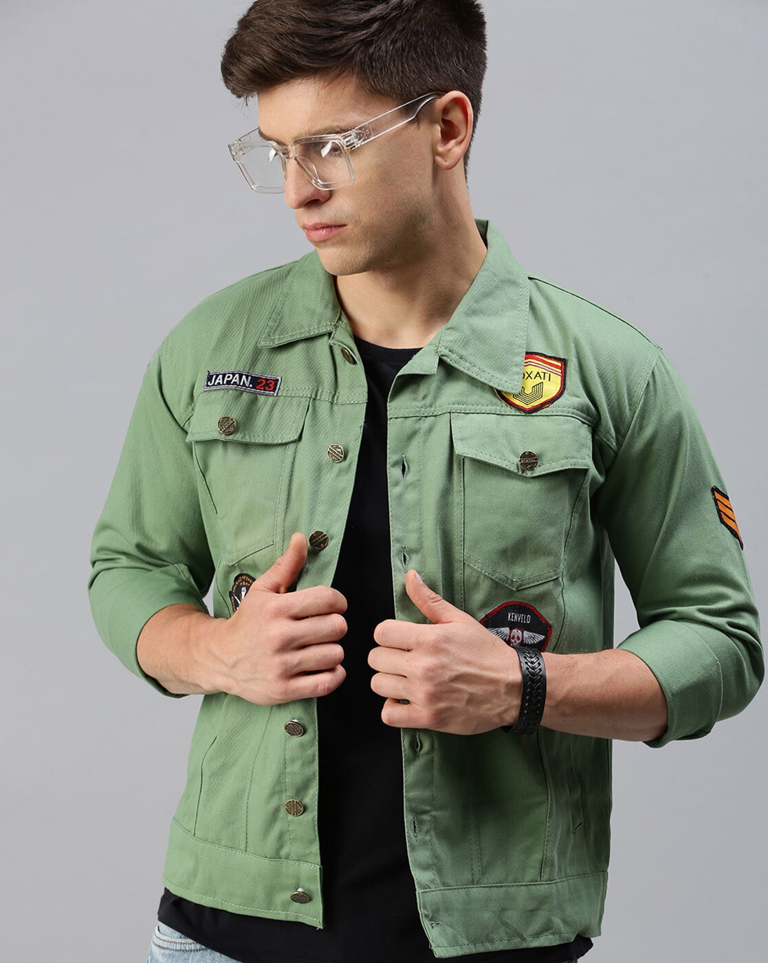 Men Denim jacket khaki