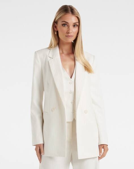 Striped Double-Breasted Blazer