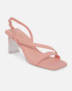 Pink chunky heel discount sandals