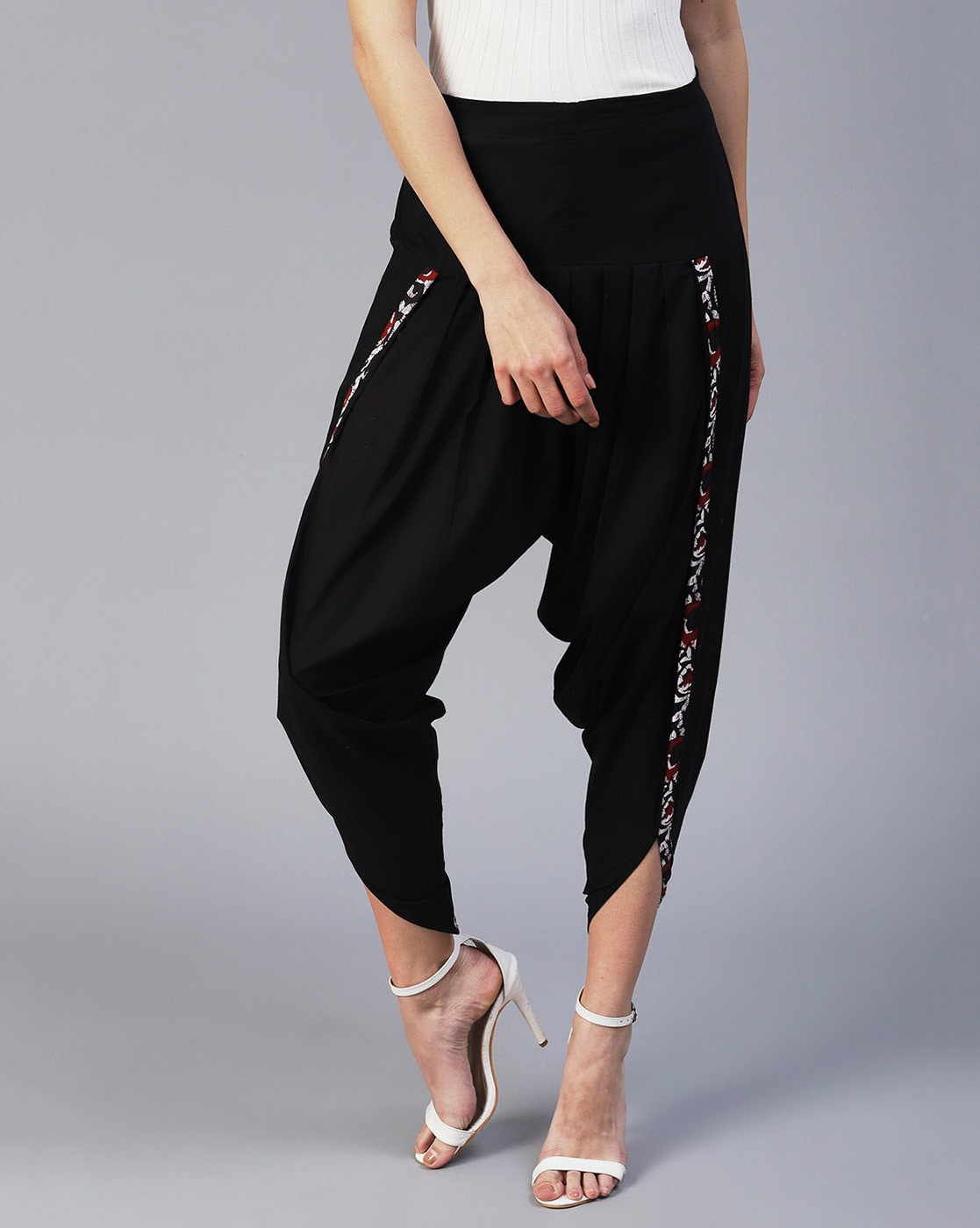 Red Abstract Printed Harem Pant  InWeave