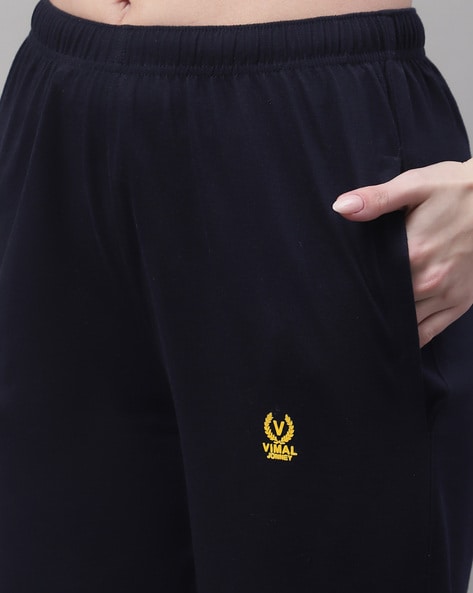 Women Logo Print Straight Track Pants