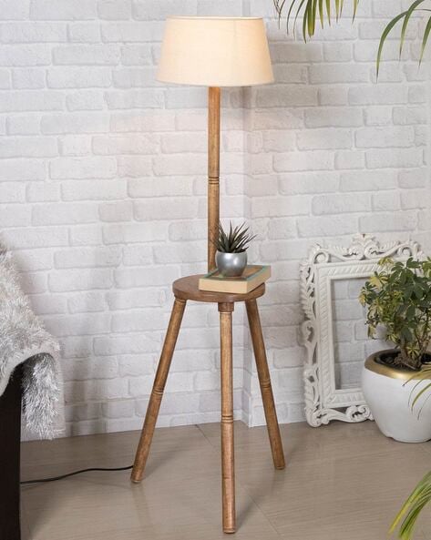 Contemporary Floor Lamp with Table Shelf