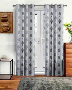 cortina eyelet curtain Set of 2 Printed Long Door Curtains-picture-29
