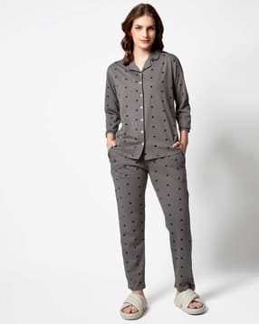 zeyo Micro Print T-Shirt & Pyjamas Set-picture-48