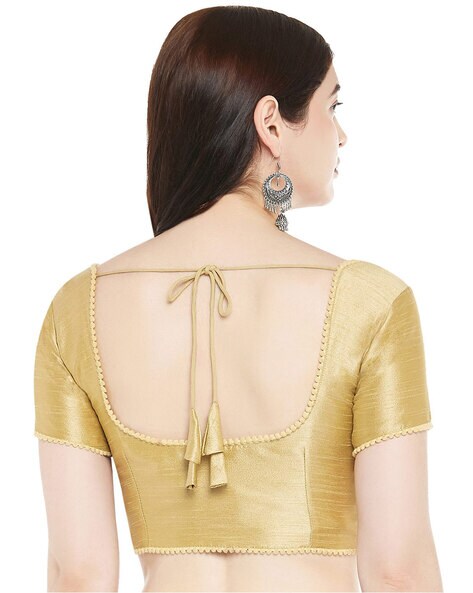 Golden blouse 2024 back design