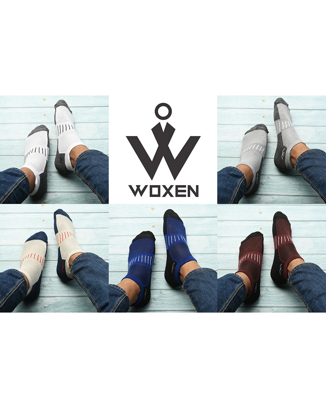 WOXEN Men Solid Ankle Length (Pack of 5) SOCKS