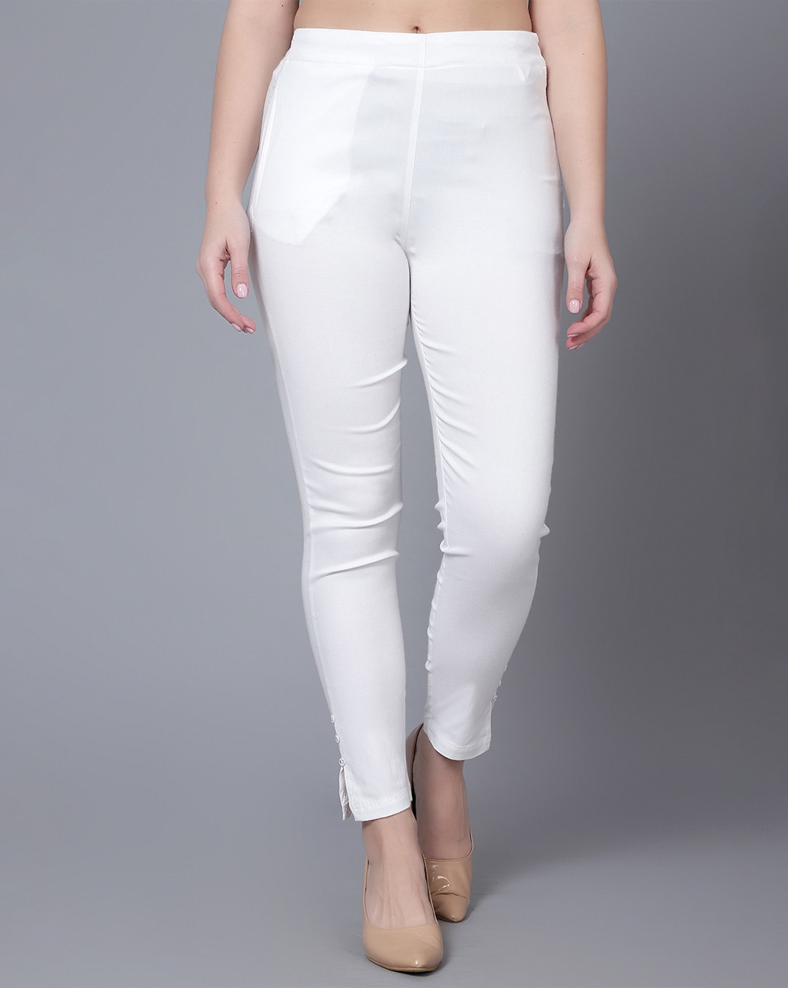 NishaNivi Skinny Fit Women White Trousers  Buy NishaNivi Skinny Fit Women  White Trousers Online at Best Prices in India  Flipkartcom
