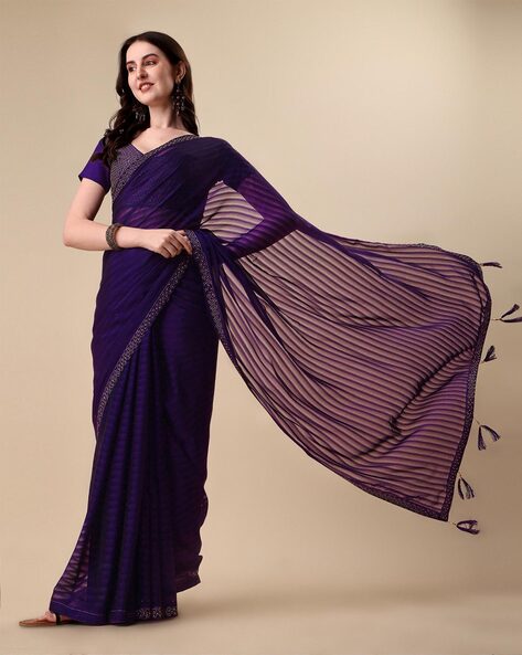 Green and Purple Maheshwari Silk Cotton Saree | Handloom for Women