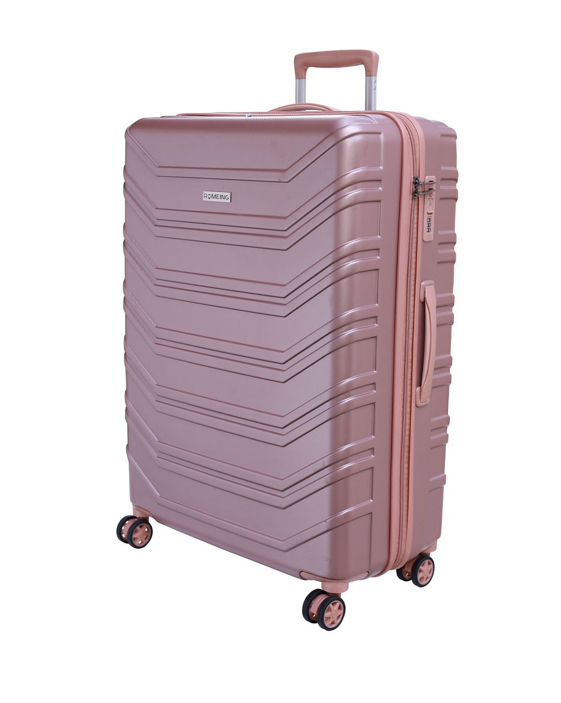 ROMEING VENICE Polycarbonate Set of 3 (55,65 & 75 cm) Rose Gold Hard Luggage  Trolley Bag Cabin & Check-in Set 4 Wheels - 28 inch Rose Gold - Price in  India | Flipkart.com