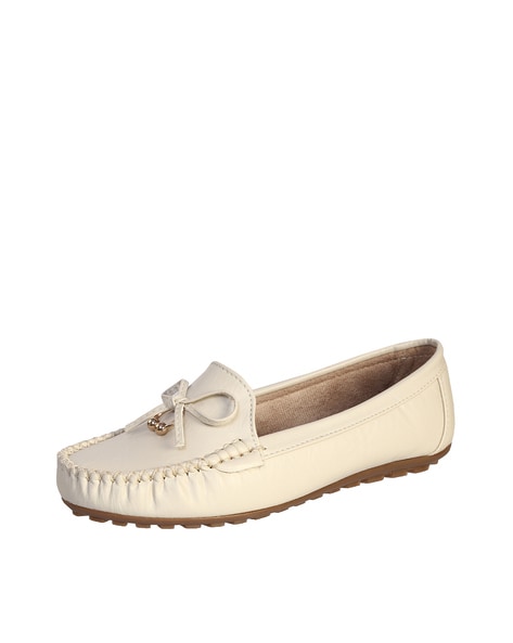 Cream slip cheap on loafers