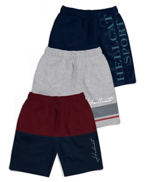 hellcat Pack of 3 Typographic Print Shorts-picture-35