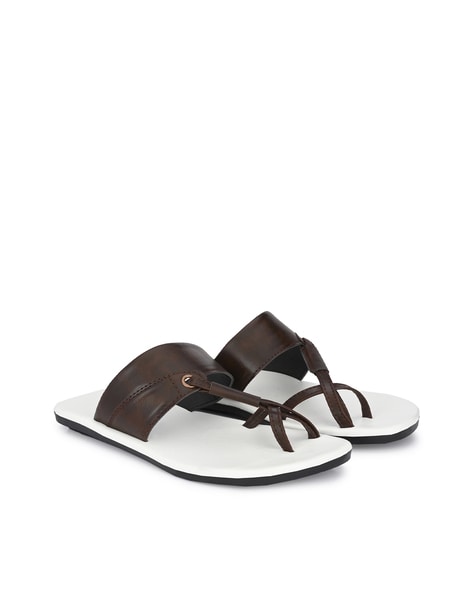 Gucci Web Leather Thong Sandals for Men | Lyst