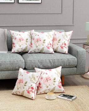 Pack of 5 Floral Print Cushion Covers 24" x 24"