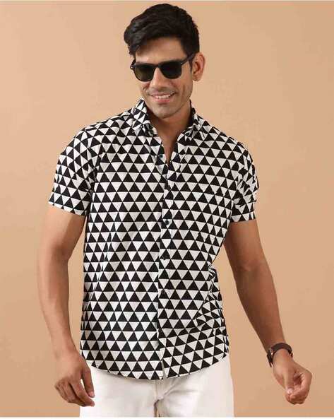 Buy Black Polka Dotted Cotton Half Sleeve Shirt Online, Tistabene -  Tistabene