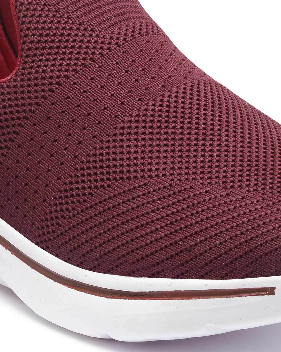 Maroon slip on on sale shoes