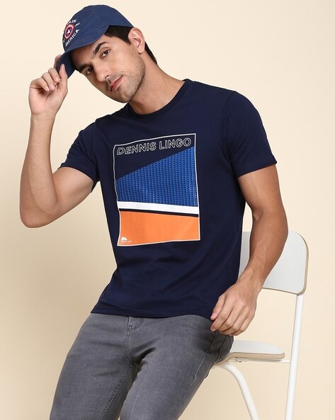 Brand Print Slim Fit Crew-Neck T-Shirt