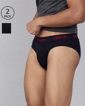 Pack of 2 Printed Briefs with Elasticated Waist Band