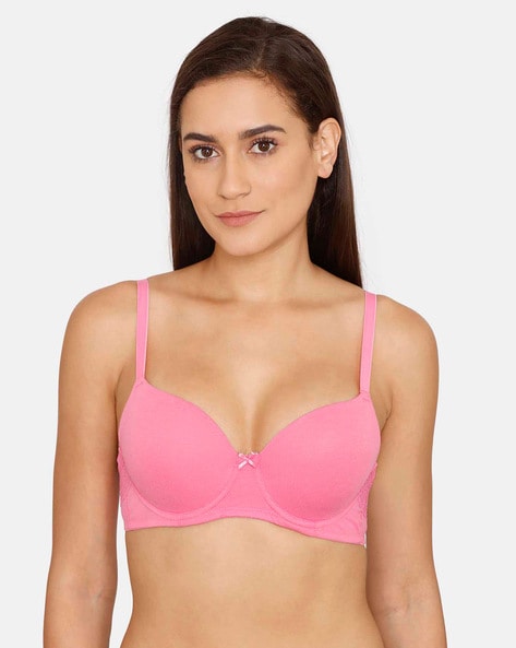 Zivame Lingerie : Zivame Padded Wired Push Up Bra - Pink Online