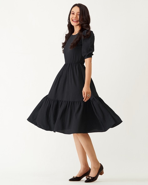 Fit & Flare Dress with Back Cutout