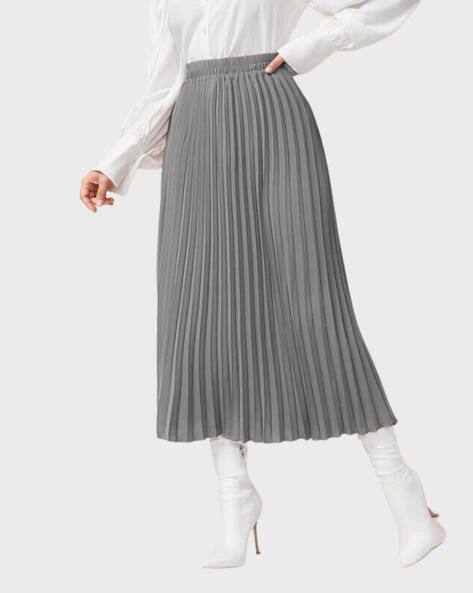 Pleated A-Line Skirt