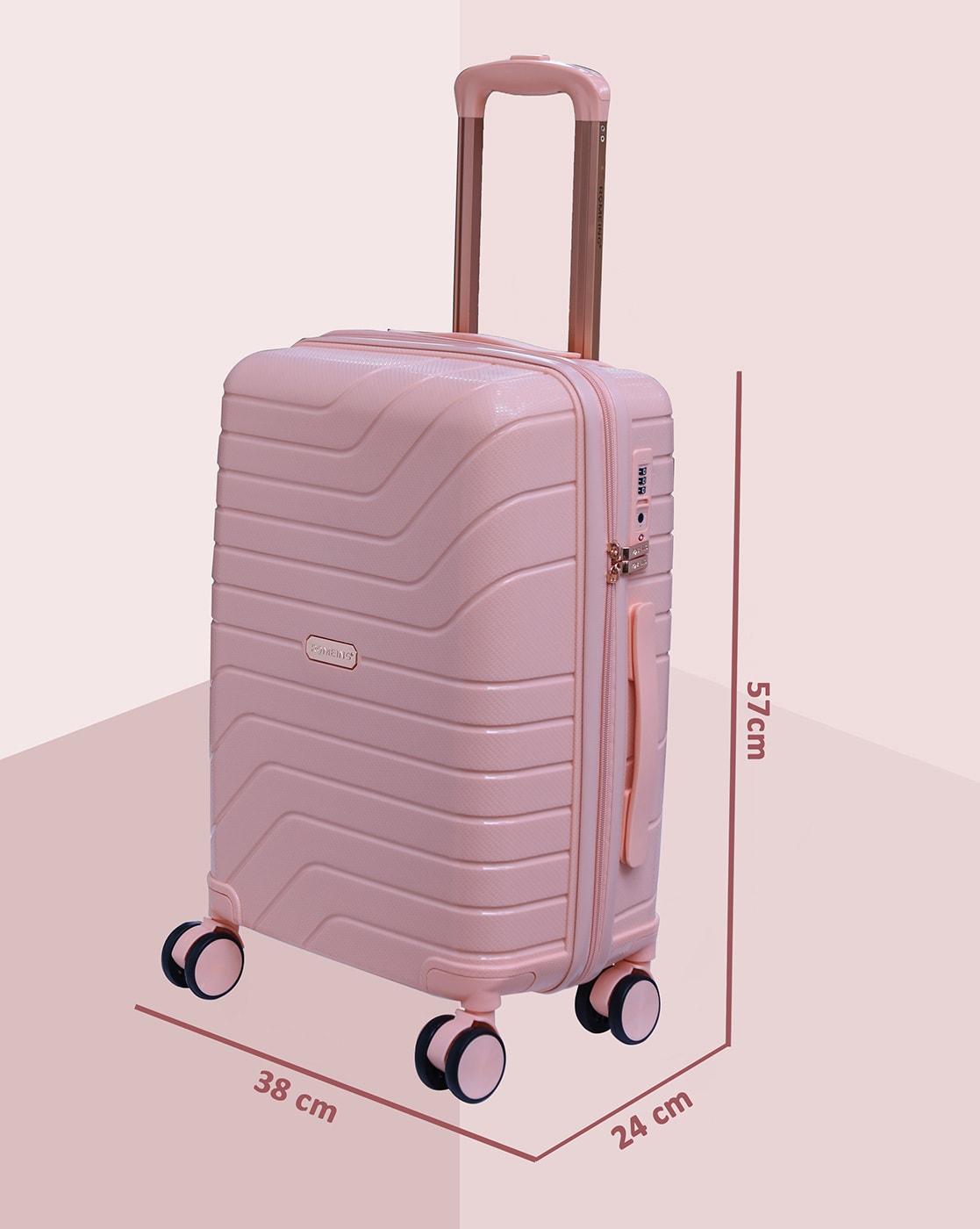 ROMEING Tuscany 24 inch, Polypropylene Luggage, Hard-Sided, (Coral 65 cms)  Check-in Trolley Bag : Amazon.in: Fashion