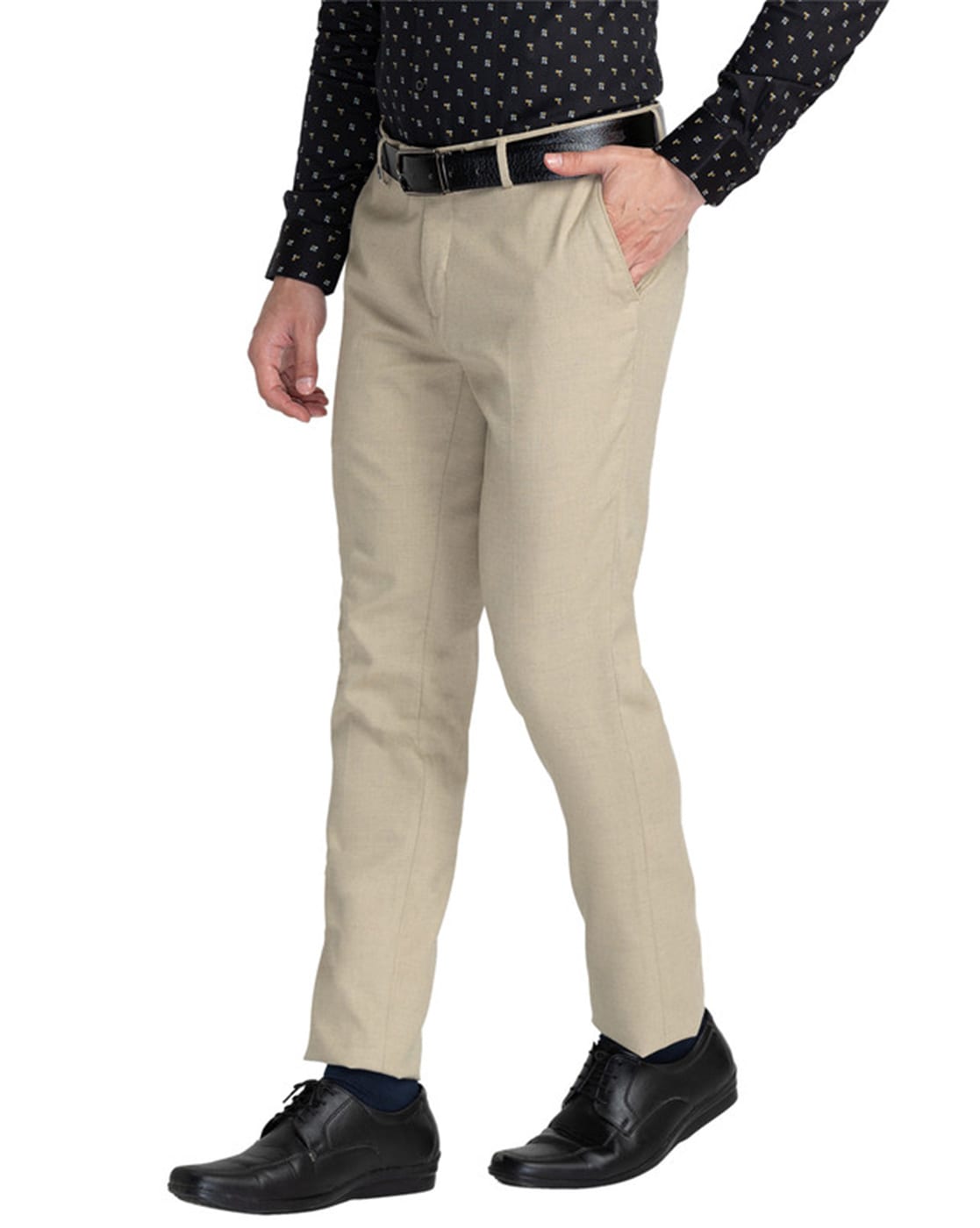 Buy Oxemberg Navy Slim Fit Checks Trousers for Men Online @ Tata CLiQ