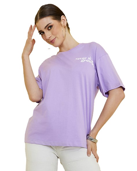 Buy Purple Tshirts for Women by Styli Online