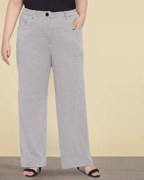 BOSS - Regular-fit trousers in checked stretch fabric