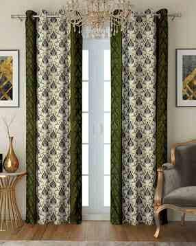 cortina eyelet curtain Set of 2 Printed Door Curtains-picture-41