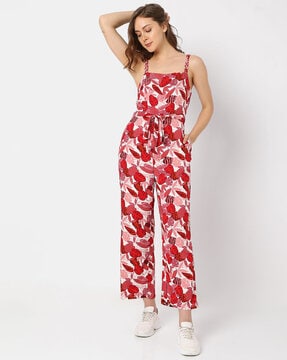 Target red 2024 floral jumpsuit