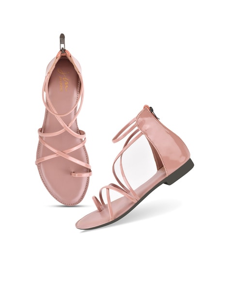 Buy Women Flat Sandals Braided Leather Crossover Nude Dressy Fashion Evening  Party Wedding Sandals, Weave Nude, 6.5 at Amazon.in