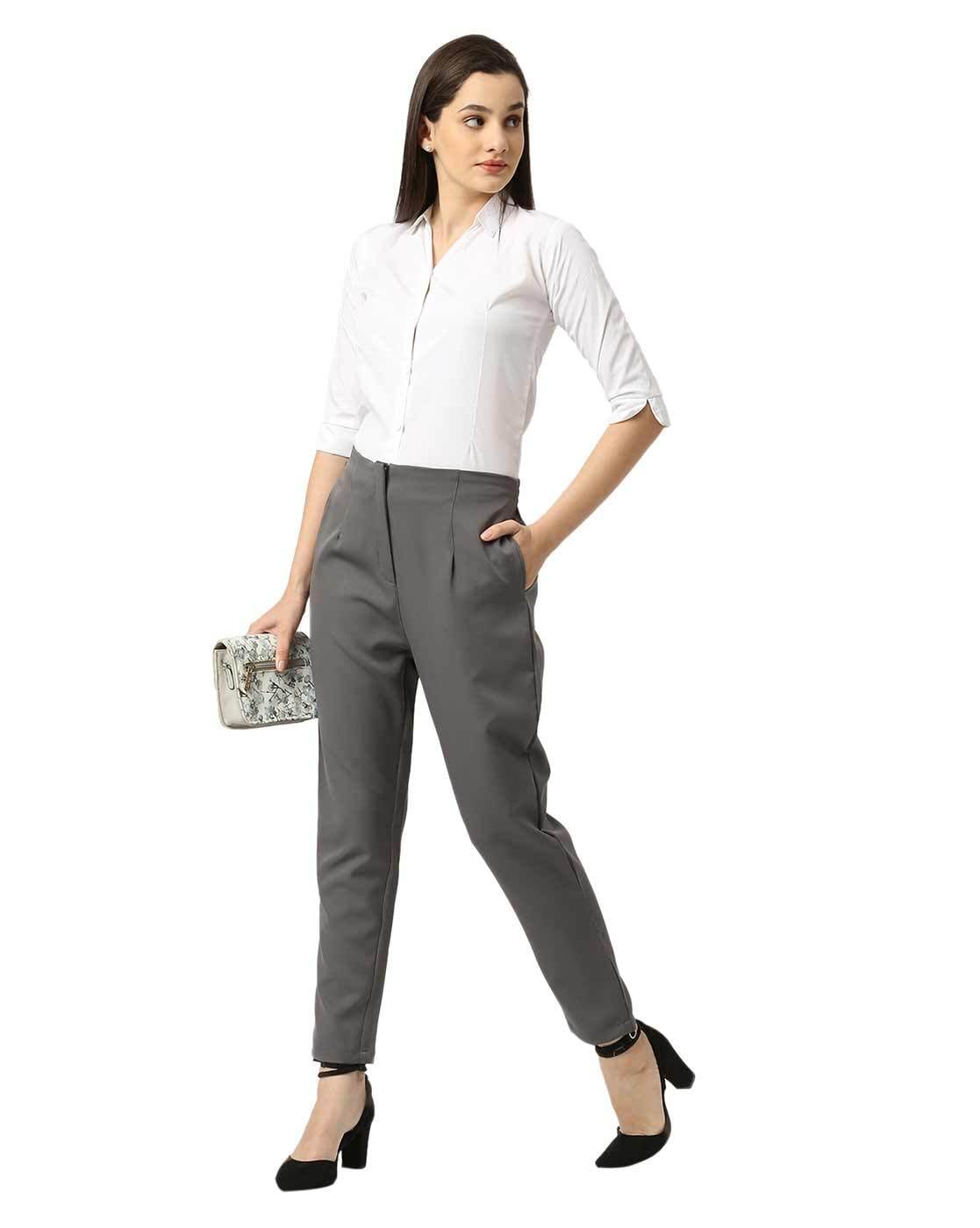 Cotton Grey Ladies Formal Pant at Rs 450/piece in Noida