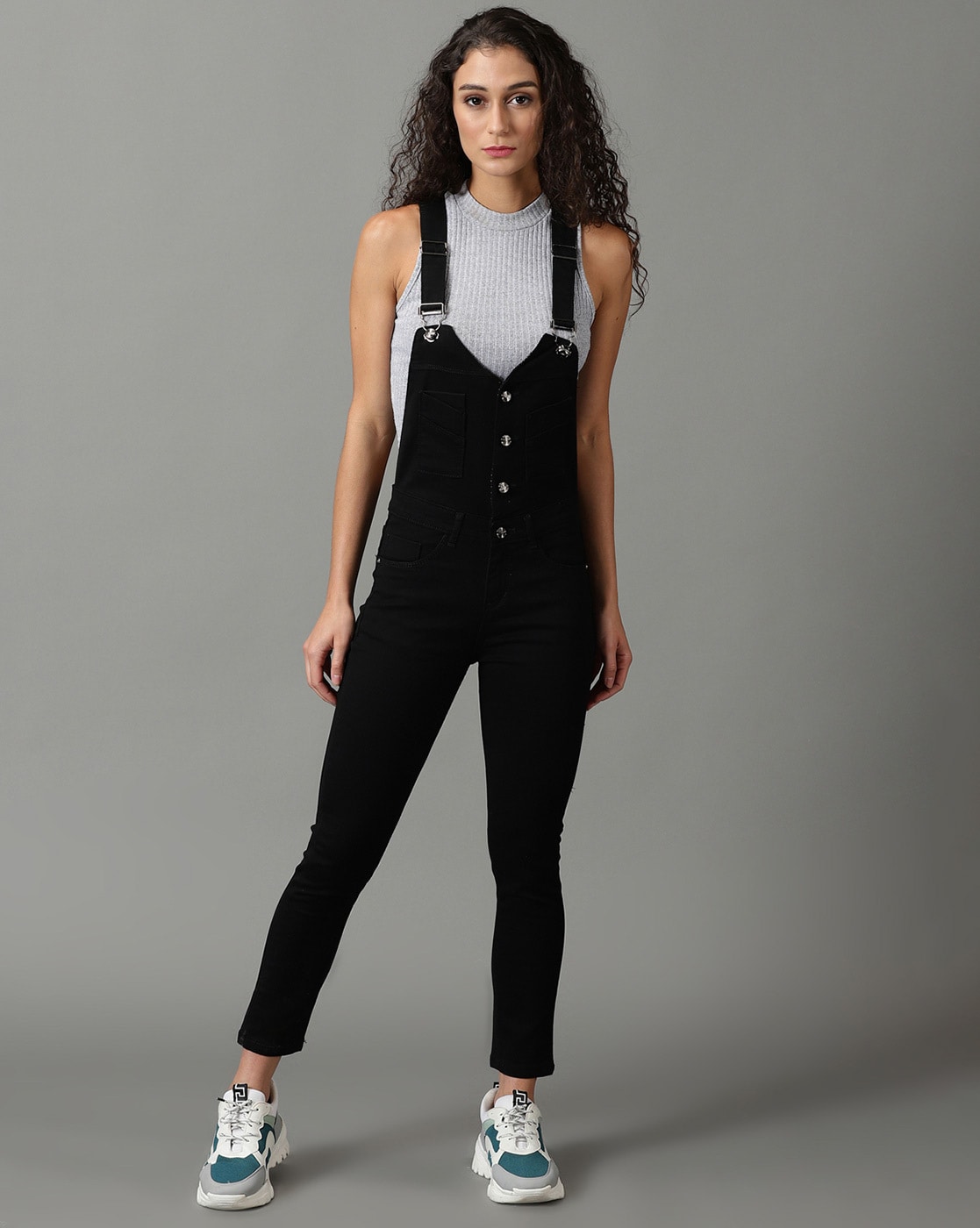 Buy Miss Chase Miss Chase Women Black Solid Skinny-Fit Denim Dungaree at  Redfynd