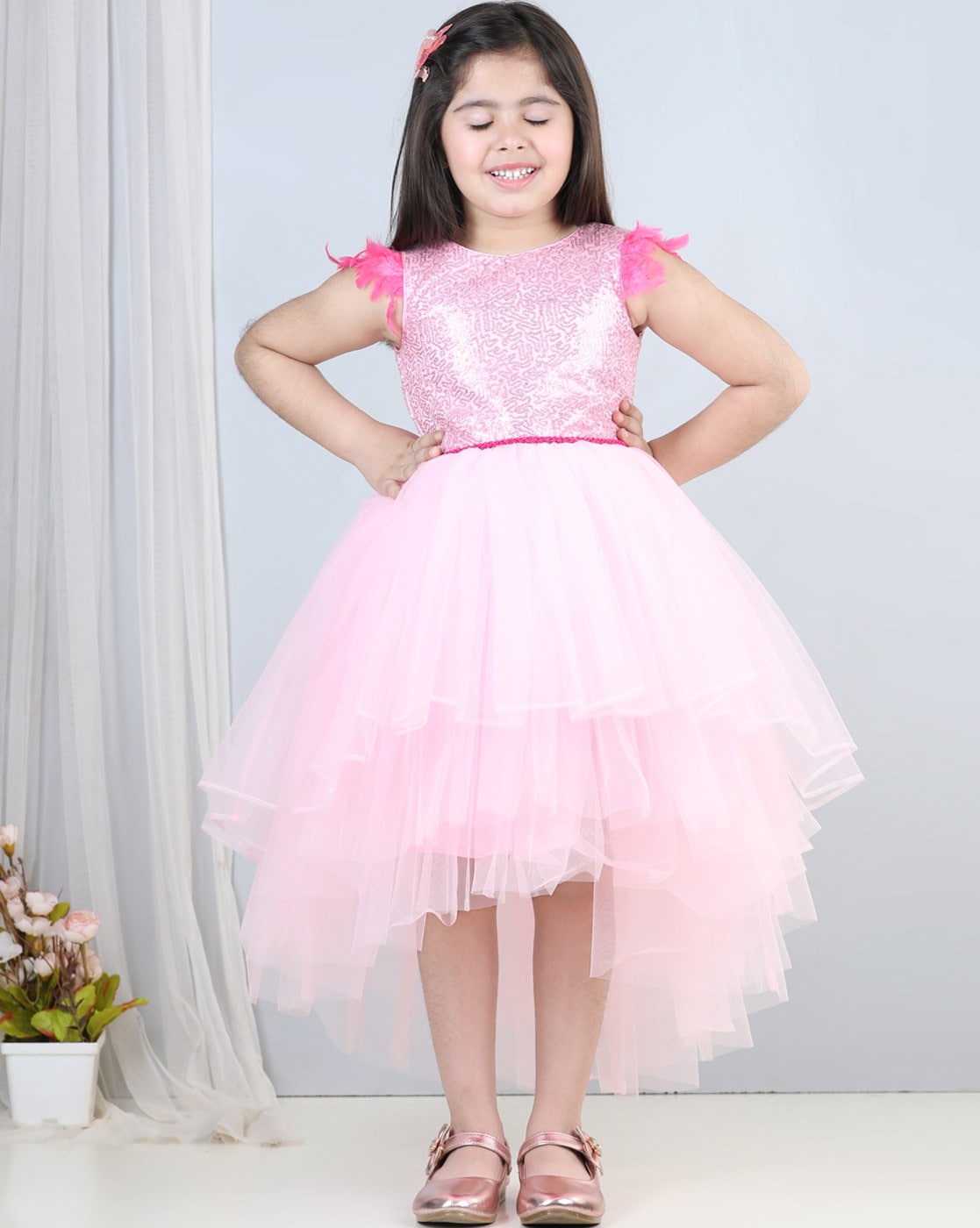 Chiffon Baby Girls Balloon Sleeves Net Frock at Rs 500 in Mumbai | ID:  2850761114197