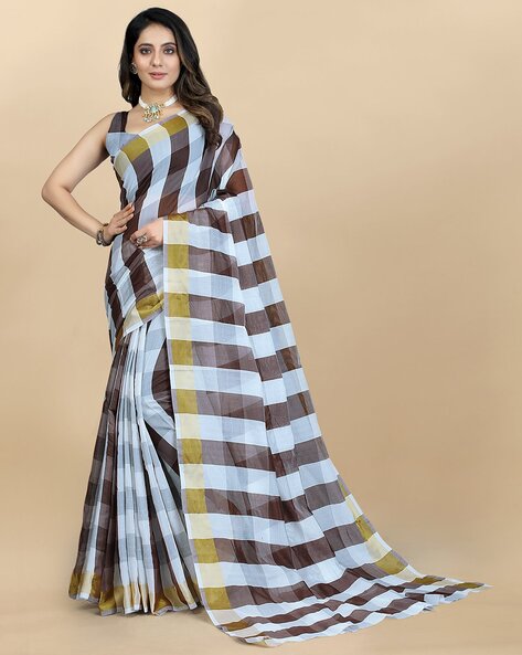 Checks Sarees Online | Buy Checks Printed Sarees for Women India