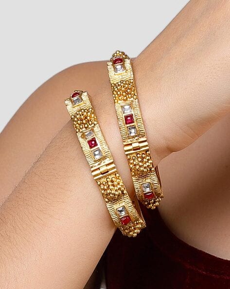 Buy Shrinathji Imitation Daily Wear Gold Plated Set Of 4 Ball Bangle Online  at Best Prices in India - JioMart.